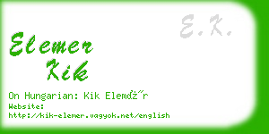 elemer kik business card